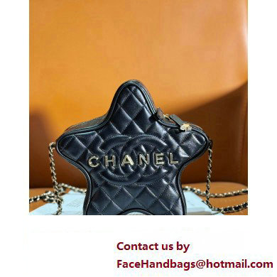 Chanel Lambskin  &  Gold-Tone Metal Star Handbag AS4579 Black 2023